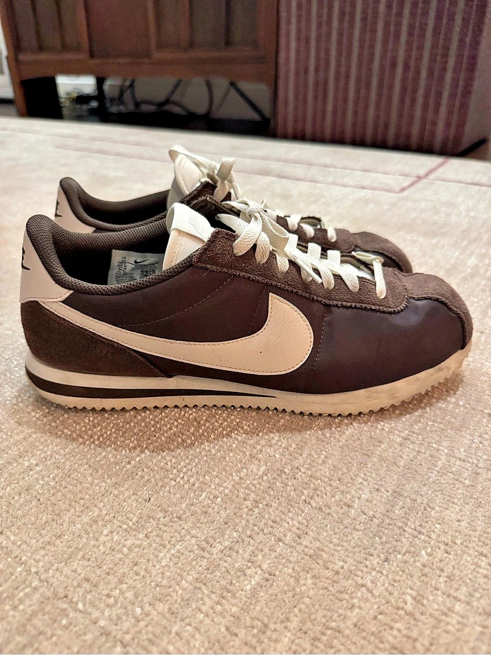 Nike Men’s Cortez Sneakers Brown White US 10